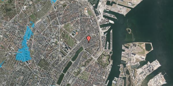Oversvømmelsesrisiko fra vandløb på Holsteinsgade 3B, 3. tv, 2100 København Ø