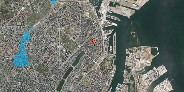 Oversvømmelsesrisiko fra vandløb på Holsteinsgade 21, kl. 2, 2100 København Ø