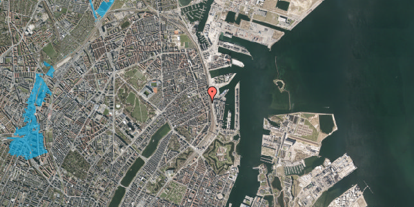 Oversvømmelsesrisiko fra vandløb på Holsteinsgade 66, 4. 15, 2100 København Ø