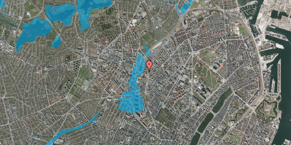 Oversvømmelsesrisiko fra vandløb på Hothers Plads 6, st. mf, 2200 København N