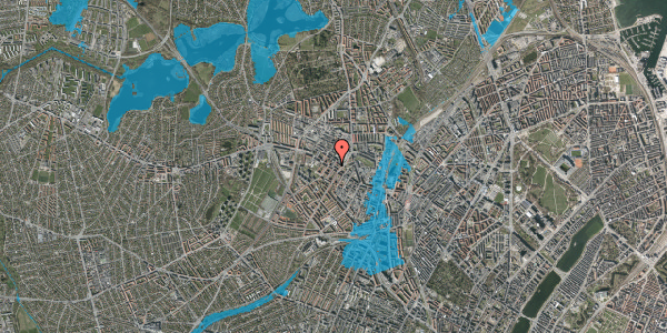 Oversvømmelsesrisiko fra vandløb på Houmanns Allé 2, 1. th, 2400 København NV