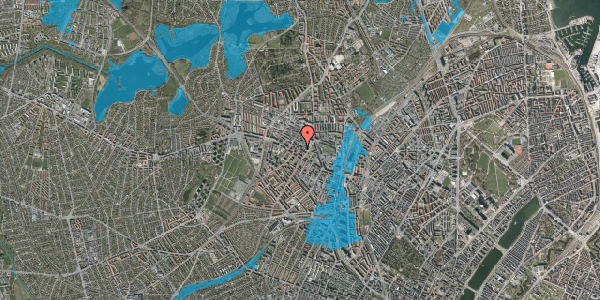 Oversvømmelsesrisiko fra vandløb på Houmanns Allé 10, 3. tv, 2400 København NV