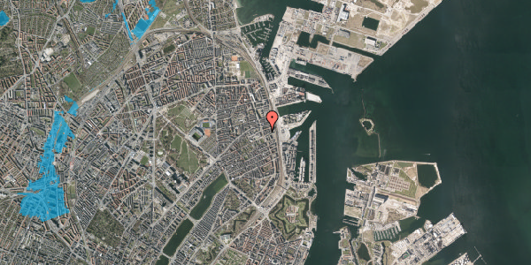 Oversvømmelsesrisiko fra vandløb på Hovgaardsgade 9, 1. tv, 2100 København Ø