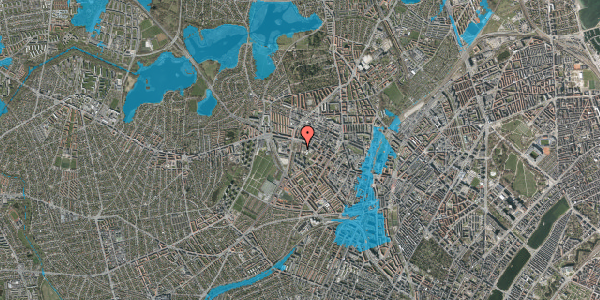 Oversvømmelsesrisiko fra vandløb på Hulgårds Plads 11, 1. tv, 2400 København NV