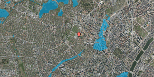 Oversvømmelsesrisiko fra vandløb på Hulgårdsvej 74, 1. tv, 2400 København NV