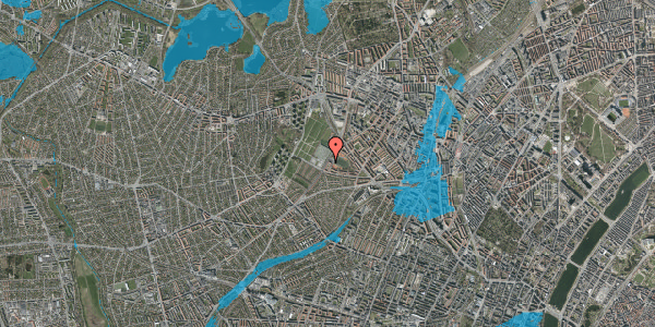 Oversvømmelsesrisiko fra vandløb på Hulgårdsvej 84, 2. tv, 2400 København NV