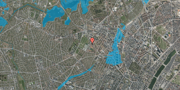 Oversvømmelsesrisiko fra vandløb på Hulgårdsvej 98, 2. tv, 2400 København NV
