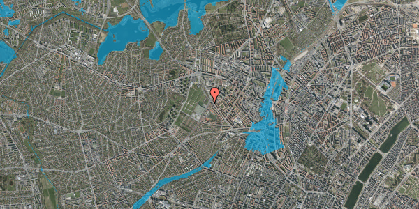 Oversvømmelsesrisiko fra vandløb på Hulgårdsvej 104, st. th, 2400 København NV