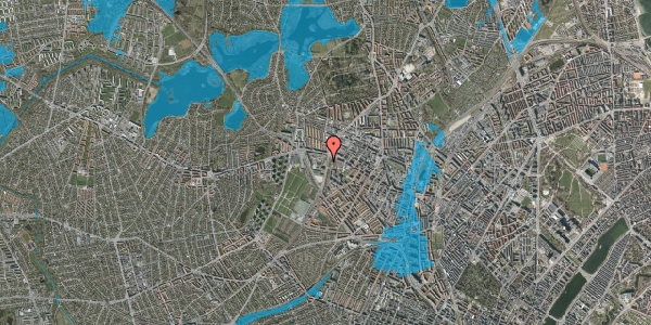Oversvømmelsesrisiko fra vandløb på Hulgårdsvej 139, st. tv, 2400 København NV