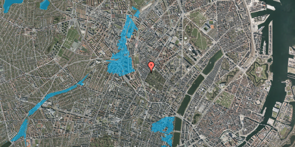 Oversvømmelsesrisiko fra vandløb på Husumgade 1, 1. 2, 2200 København N