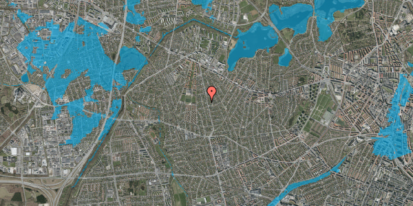 Oversvømmelsesrisiko fra vandløb på Husumvej 65, st. , 2700 Brønshøj