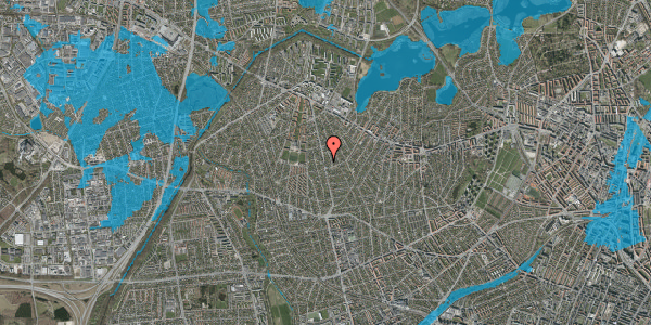 Oversvømmelsesrisiko fra vandløb på Husumvej 72A, 2700 Brønshøj