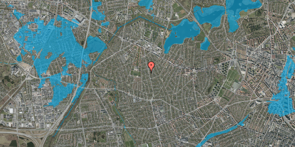 Oversvømmelsesrisiko fra vandløb på Husumvej 73A, 2700 Brønshøj