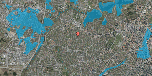 Oversvømmelsesrisiko fra vandløb på Husumvej 74, 2700 Brønshøj