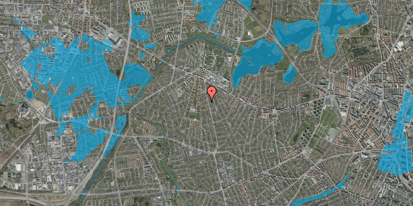 Oversvømmelsesrisiko fra vandløb på Husumvej 95B, 2700 Brønshøj