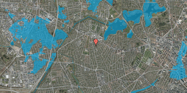 Oversvømmelsesrisiko fra vandløb på Husumvej 106, 1. 3, 2700 Brønshøj