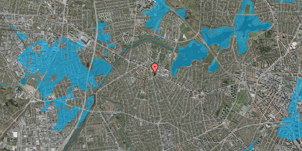 Oversvømmelsesrisiko fra vandløb på Husumvej 121, 3. tv, 2700 Brønshøj