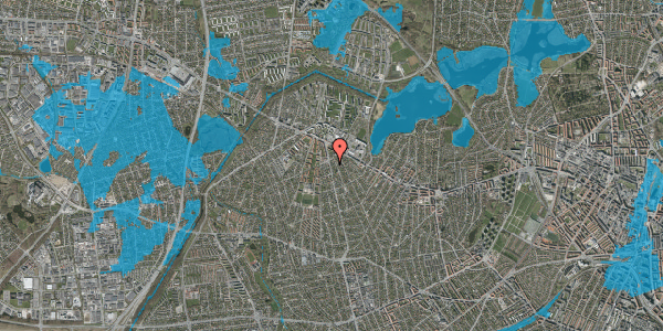 Oversvømmelsesrisiko fra vandløb på Husumvej 122, 2700 Brønshøj
