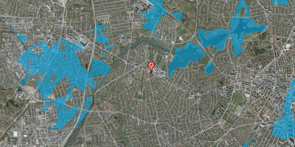 Oversvømmelsesrisiko fra vandløb på Husumvej 131, 2. th, 2700 Brønshøj