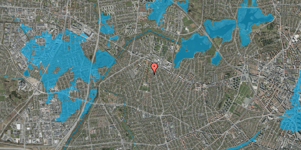 Oversvømmelsesrisiko fra vandløb på Husum Vænge 5, 1. th, 2700 Brønshøj