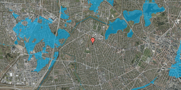 Oversvømmelsesrisiko fra vandløb på Husum Vænge 8, 1. th, 2700 Brønshøj