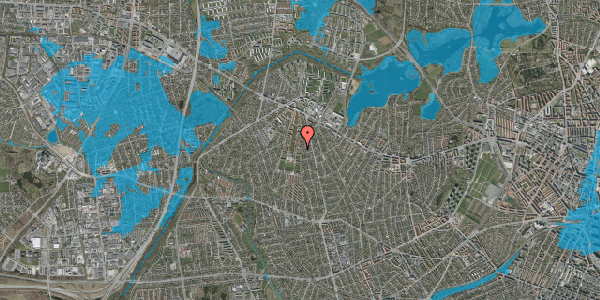 Oversvømmelsesrisiko fra vandløb på Husum Vænge 15, 2. tv, 2700 Brønshøj