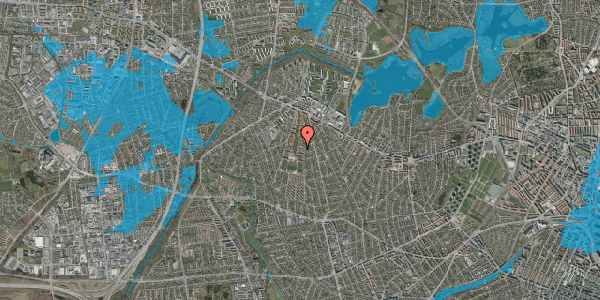Oversvømmelsesrisiko fra vandløb på Husum Vænge 17, 2. tv, 2700 Brønshøj