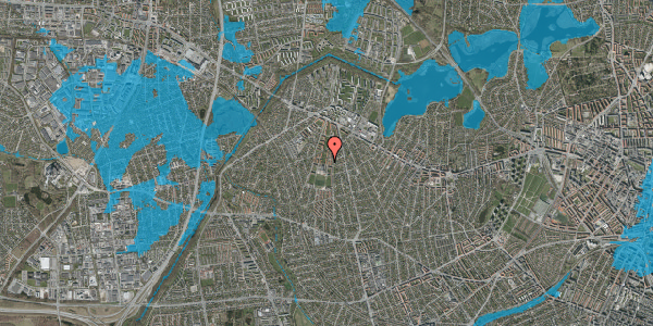 Oversvømmelsesrisiko fra vandløb på Husum Vænge 21, 2. th, 2700 Brønshøj