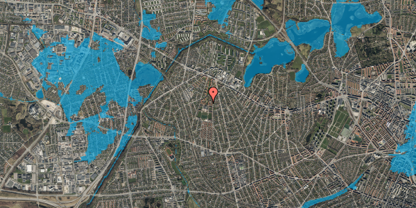 Oversvømmelsesrisiko fra vandløb på Husum Vænge 21, 2. tv, 2700 Brønshøj