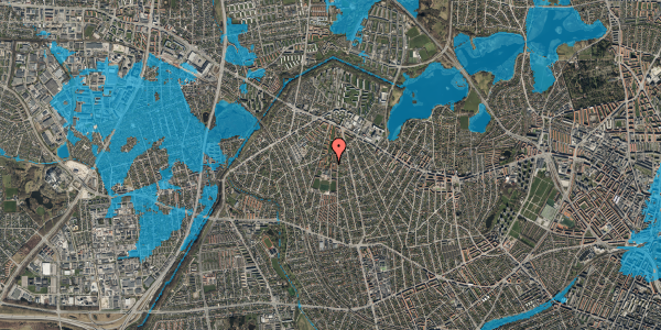 Oversvømmelsesrisiko fra vandløb på Husum Vænge 23, 1. th, 2700 Brønshøj
