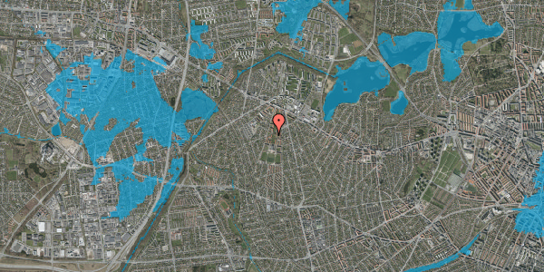 Oversvømmelsesrisiko fra vandløb på Husum Vænge 32, st. tv, 2700 Brønshøj