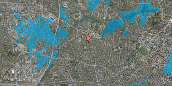 Oversvømmelsesrisiko fra vandløb på Husum Vænge 32, 2. th, 2700 Brønshøj