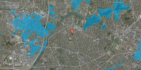 Oversvømmelsesrisiko fra vandløb på Husum Vænge 33, st. tv, 2700 Brønshøj