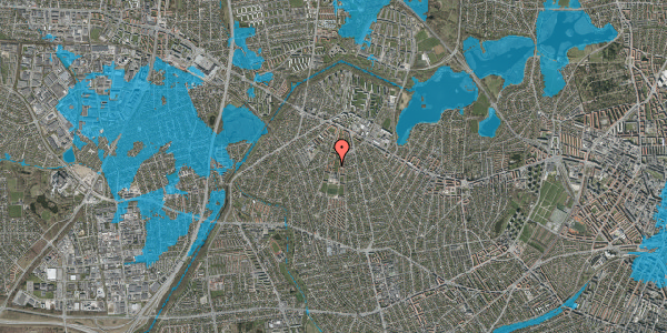 Oversvømmelsesrisiko fra vandløb på Husum Vænge 35, st. tv, 2700 Brønshøj