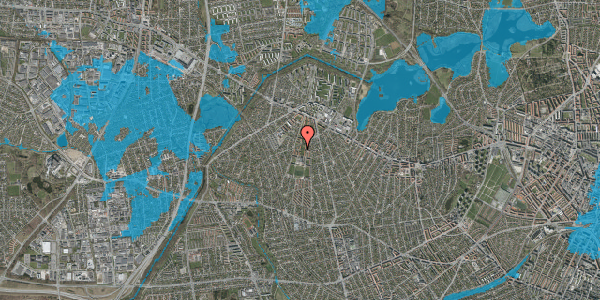 Oversvømmelsesrisiko fra vandløb på Husum Vænge 35, 1. th, 2700 Brønshøj