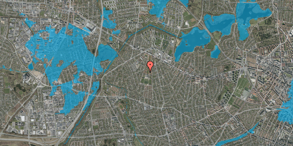 Oversvømmelsesrisiko fra vandløb på Husum Vænge 37, 1. th, 2700 Brønshøj