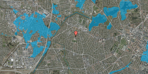 Oversvømmelsesrisiko fra vandløb på Husum Vænge 39, 1. th, 2700 Brønshøj