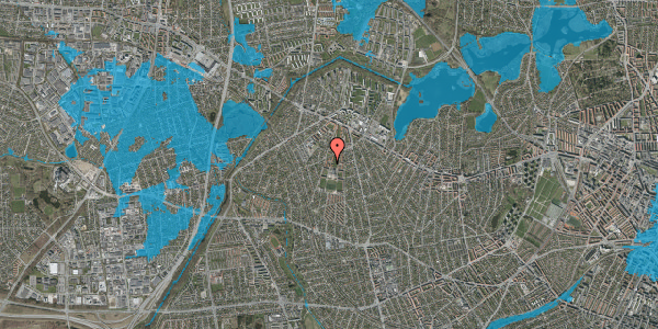 Oversvømmelsesrisiko fra vandløb på Husum Vænge 40, 1. th, 2700 Brønshøj