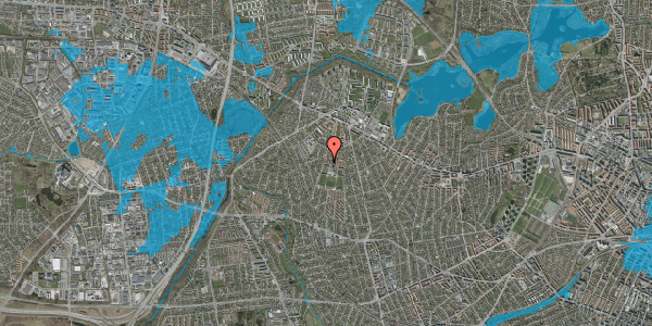 Oversvømmelsesrisiko fra vandløb på Husum Vænge 42, st. tv, 2700 Brønshøj