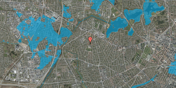Oversvømmelsesrisiko fra vandløb på Husum Vænge 43, st. th, 2700 Brønshøj