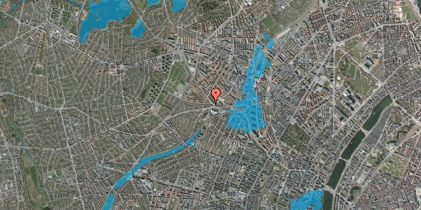 Oversvømmelsesrisiko fra vandløb på Hvidkildevej 3, 1. th, 2400 København NV