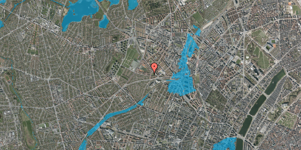Oversvømmelsesrisiko fra vandløb på Hvidkildevej 4, st. th, 2400 København NV