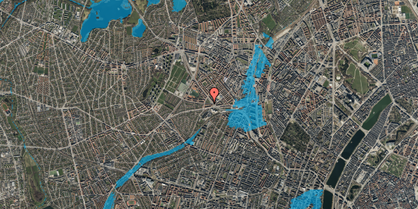 Oversvømmelsesrisiko fra vandløb på Hvidkildevej 9, st. th, 2400 København NV