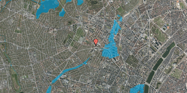 Oversvømmelsesrisiko fra vandløb på Hvidkildevej 9, 2. th, 2400 København NV