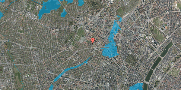 Oversvømmelsesrisiko fra vandløb på Hvidkildevej 10, st. tv, 2400 København NV