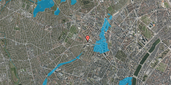 Oversvømmelsesrisiko fra vandløb på Hvidkildevej 11, 2. th, 2400 København NV