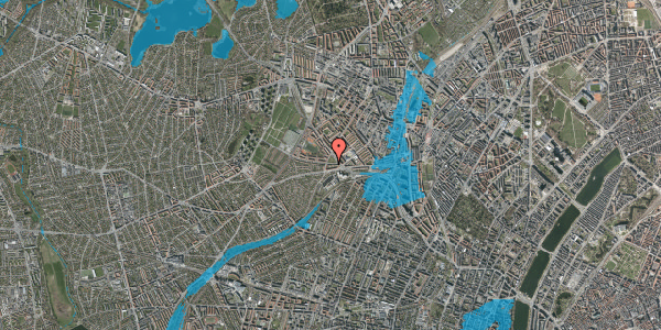 Oversvømmelsesrisiko fra vandløb på Hvidkildevej 15, 1. th, 2400 København NV