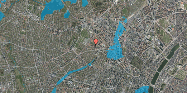 Oversvømmelsesrisiko fra vandløb på Hvidkildevej 16A, st. th, 2400 København NV