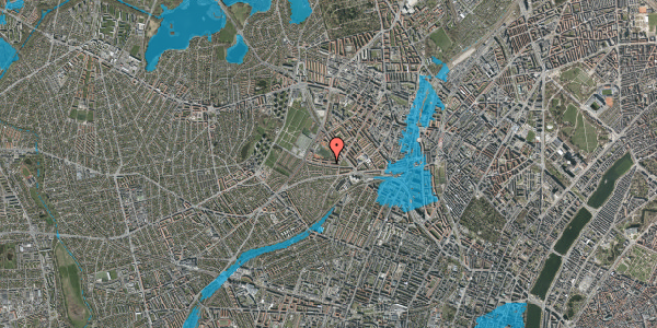 Oversvømmelsesrisiko fra vandløb på Hvidkildevej 18A, 3. , 2400 København NV