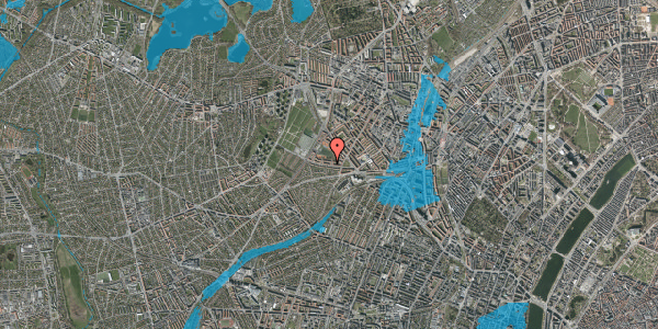Oversvømmelsesrisiko fra vandløb på Hvidkildevej 20, 2. tv, 2400 København NV